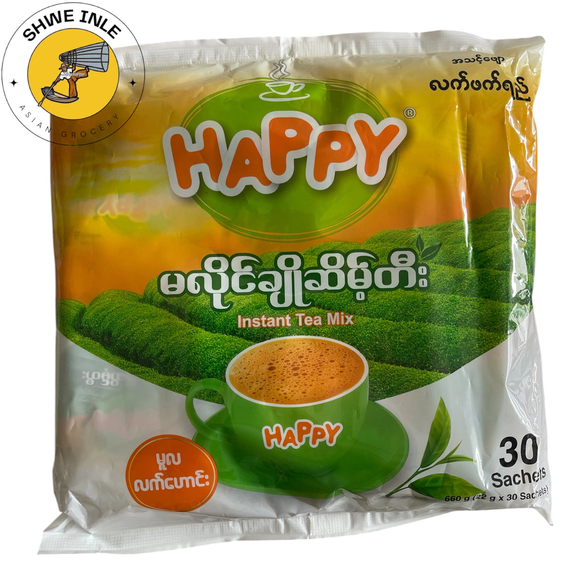 Happy Tea Mix - မလိုင်ချိုဆိမ့်တီး အထုတ် ၃၀ပါ အထုတ်ကြီး